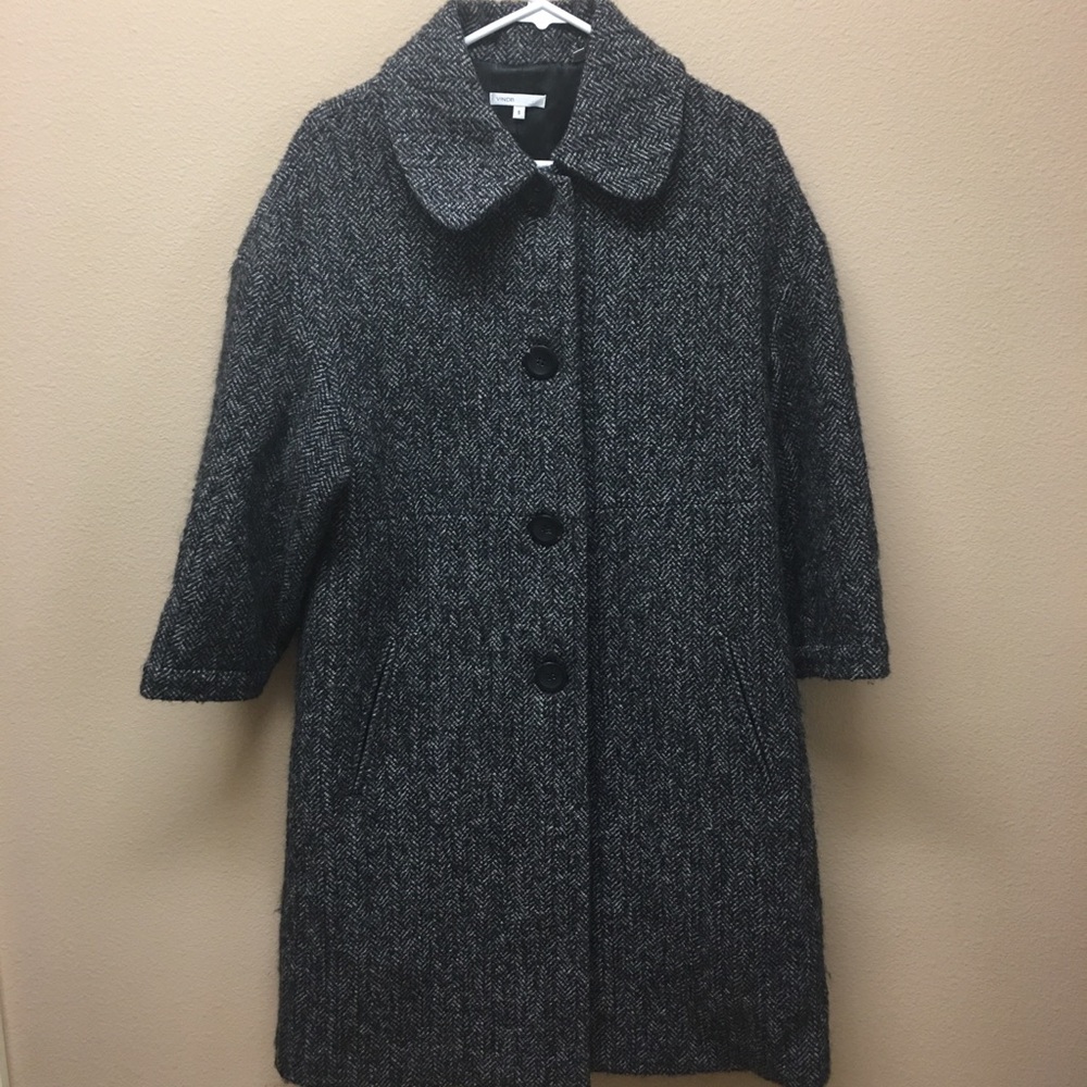 Vince herringbone knee length coat